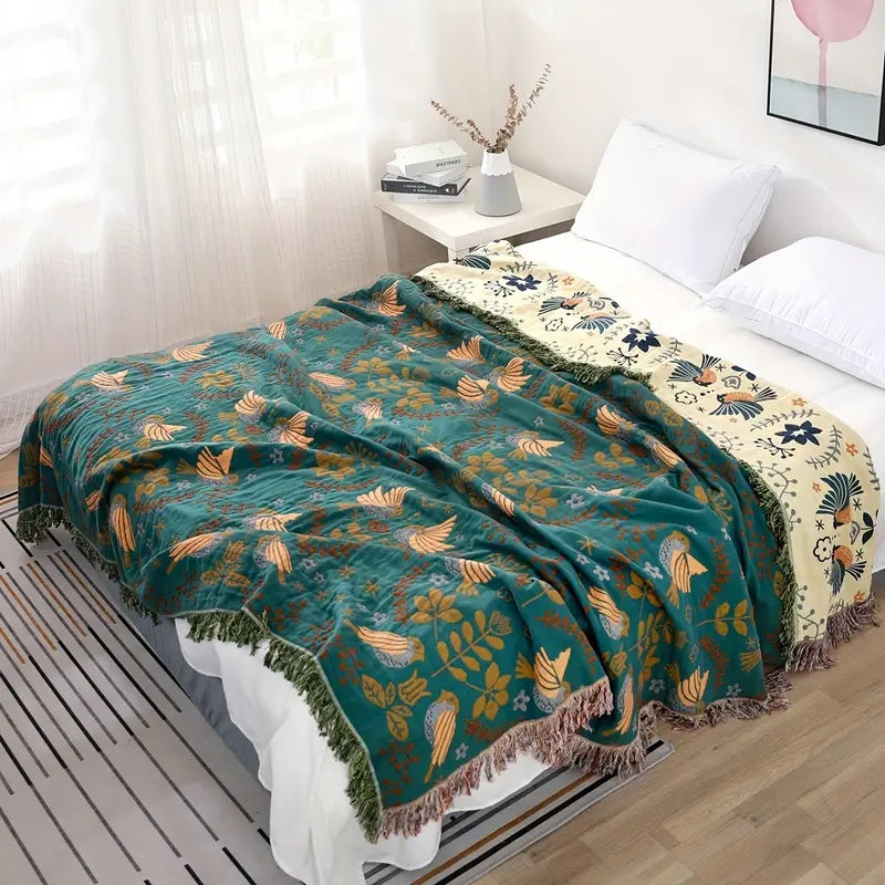 Couverture Scandinave Réversible | Couverture en Coton 100%