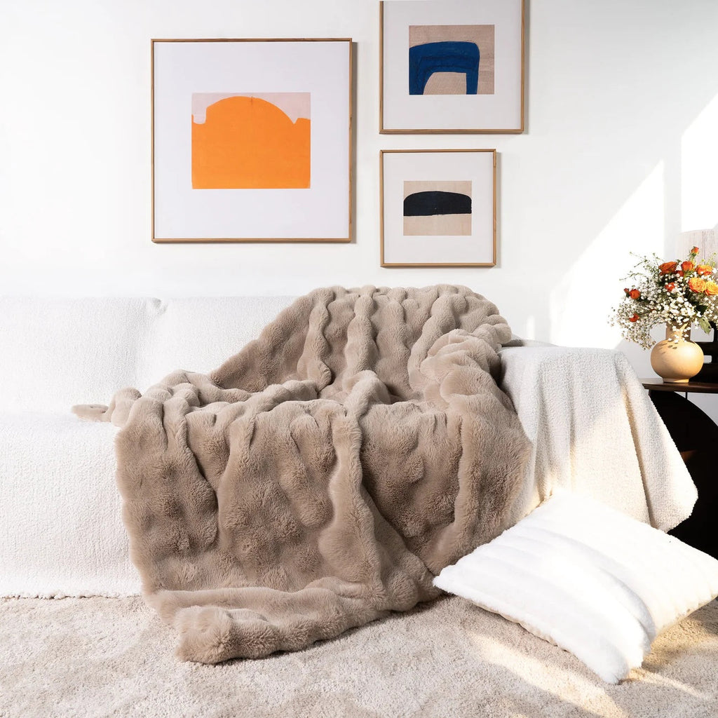 Couverture en Fausse Fourrure Lapin