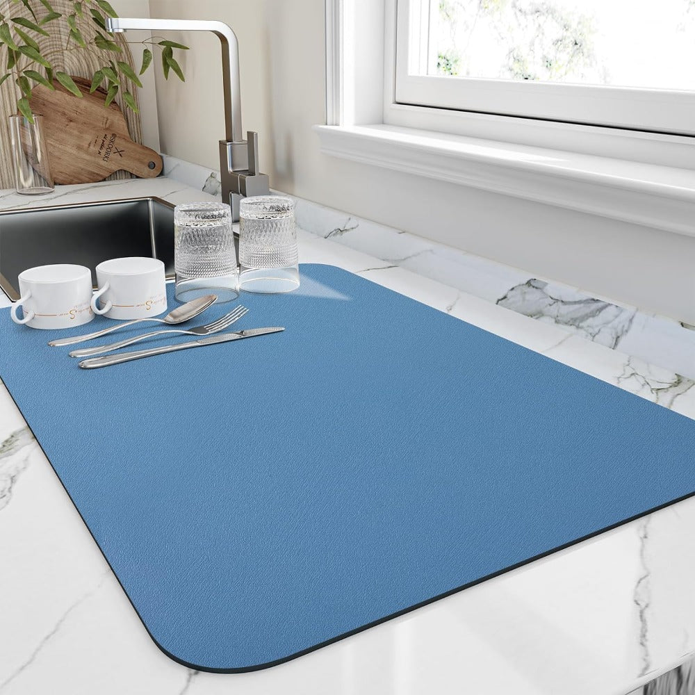 Tapis de cuisine rectangulaire pour sécher la vaisselle et les verres