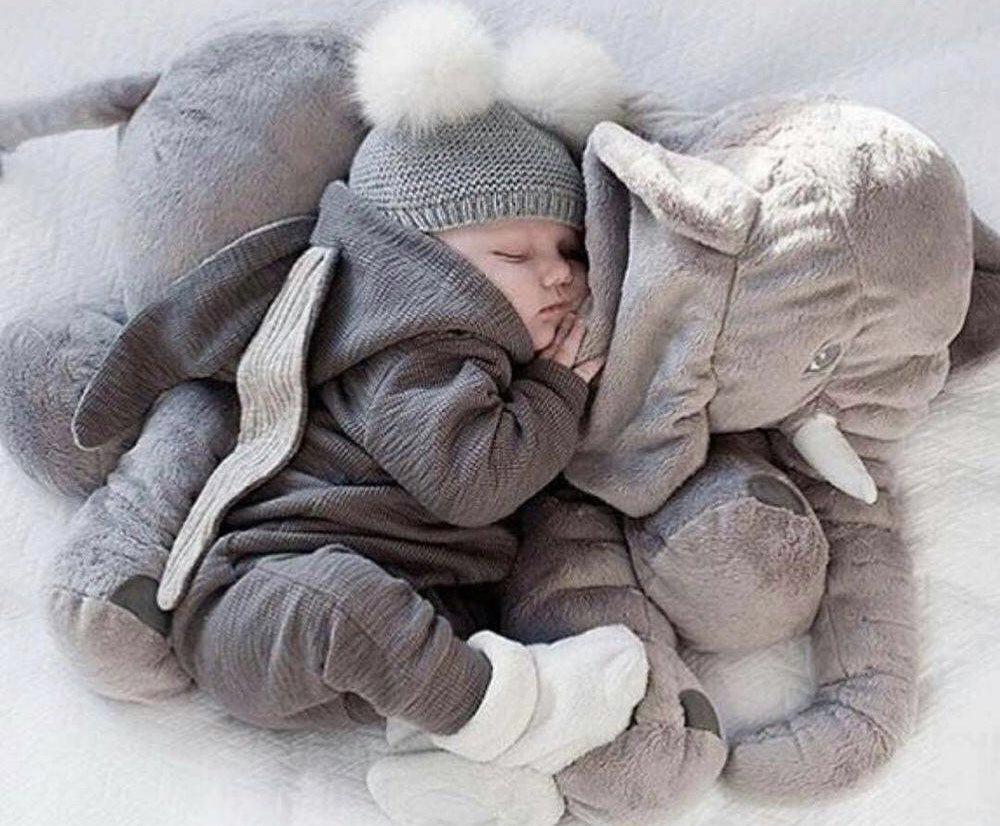 Coussin Bébé Éléphant Câlin – Doux, Câlin et Confortable