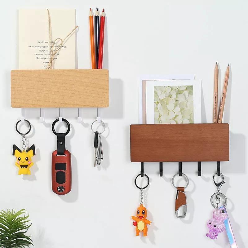 KeyOrganize Porte-clés mural en bois | Multifonctionnel & Élégant | Décoration murale & Rangement