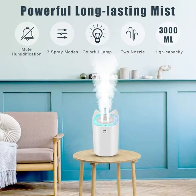 Humidificateur d'Intérieur - Technologie de Brume de 3000ml pour un Soulagement Respiratoire