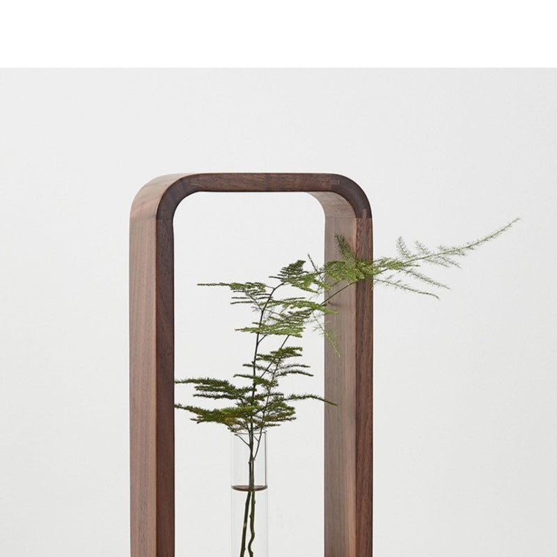 Vase en Verre avec Support en Bois pour Boutures