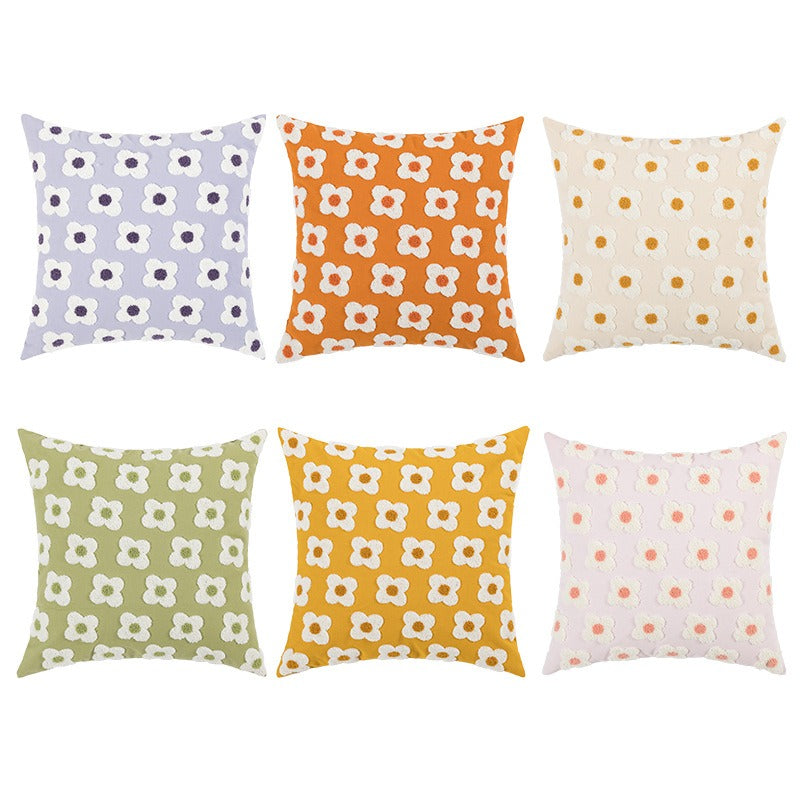 Housse de Coussin Jacquard Avec Broderie 45x45 Cm