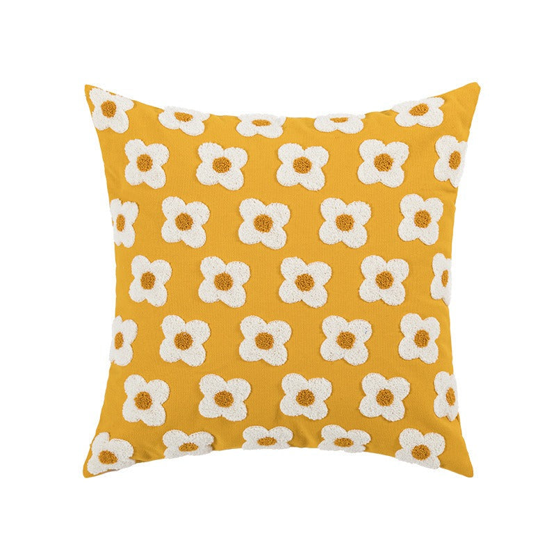 Housse de Coussin Jacquard Avec Broderie 45x45 Cm