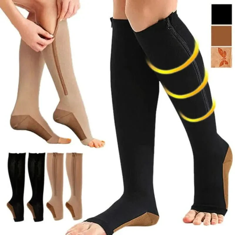 CIRCULARELIEF – Chaussettes de compression avec fermeture éclair pour soutien et soulagement
