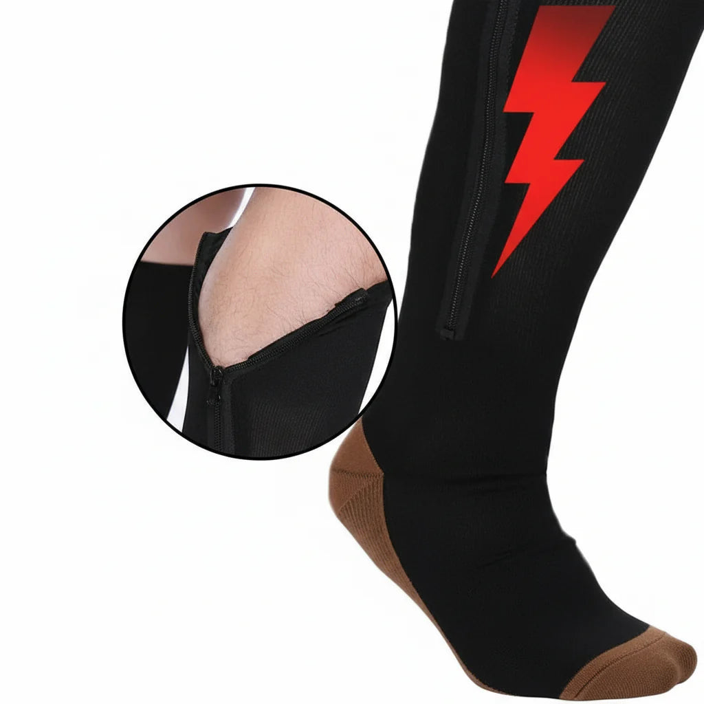 CIRCULARELIEF – Chaussettes de compression avec fermeture éclair pour soutien et soulagement