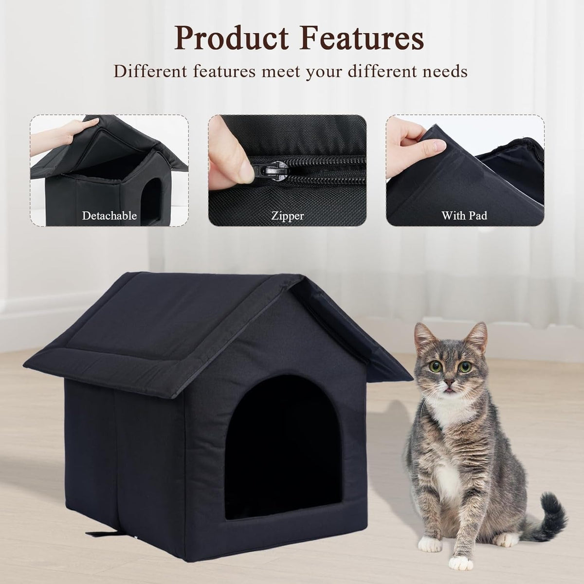 Maison pour Animaux Extérieure Résistante aux Intempéries Toute Saison pour Chats et Chiens