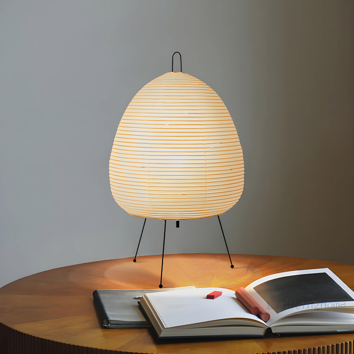 Lampe de Table en Papier de Riz Akari Wabi-Sabi Japonaise