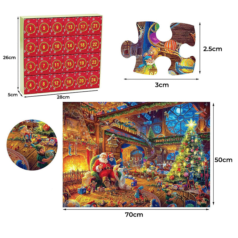Calendrier de l'Avent Puzzles de Noël - 24 Jours de Compte à Rebours