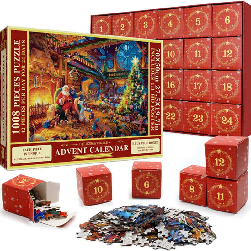Calendrier de l'Avent Puzzles de Noël - 24 Jours de Compte à Rebours