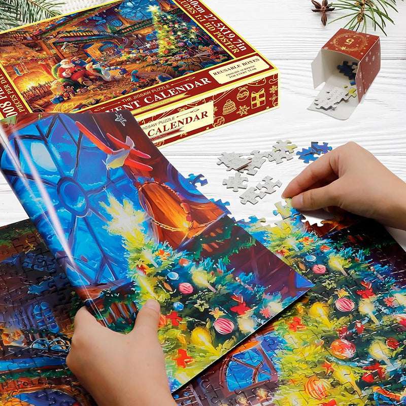 Calendrier de l'Avent Puzzles de Noël - 24 Jours de Compte à Rebours