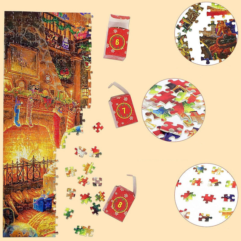 Calendrier de l'Avent Puzzles de Noël - 24 Jours de Compte à Rebours
