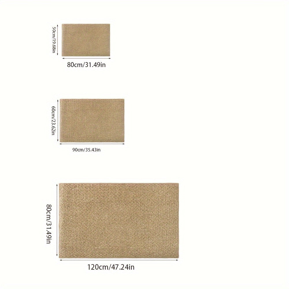 Tapis de Porte Doux et Absorbant au Look Jute pour Usage Intérieur/Extérieur