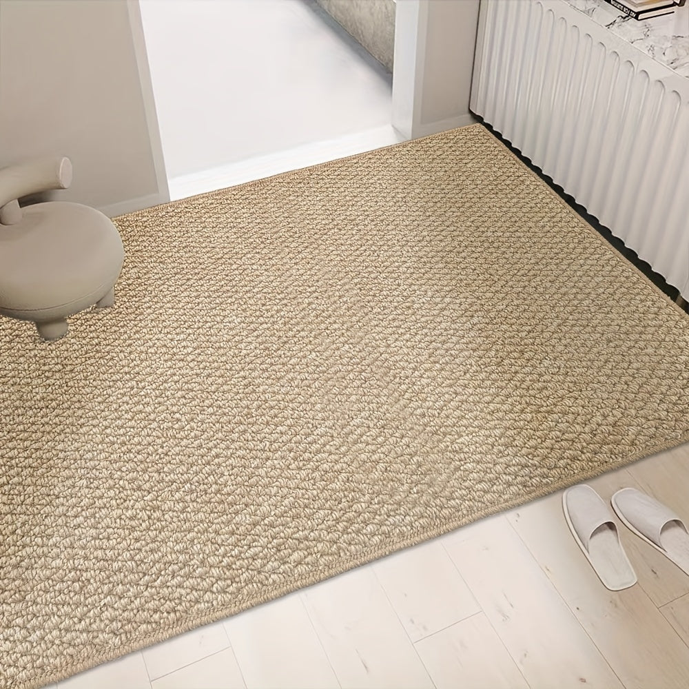 Tapis de Porte Doux et Absorbant au Look Jute pour Usage Intérieur/Extérieur
