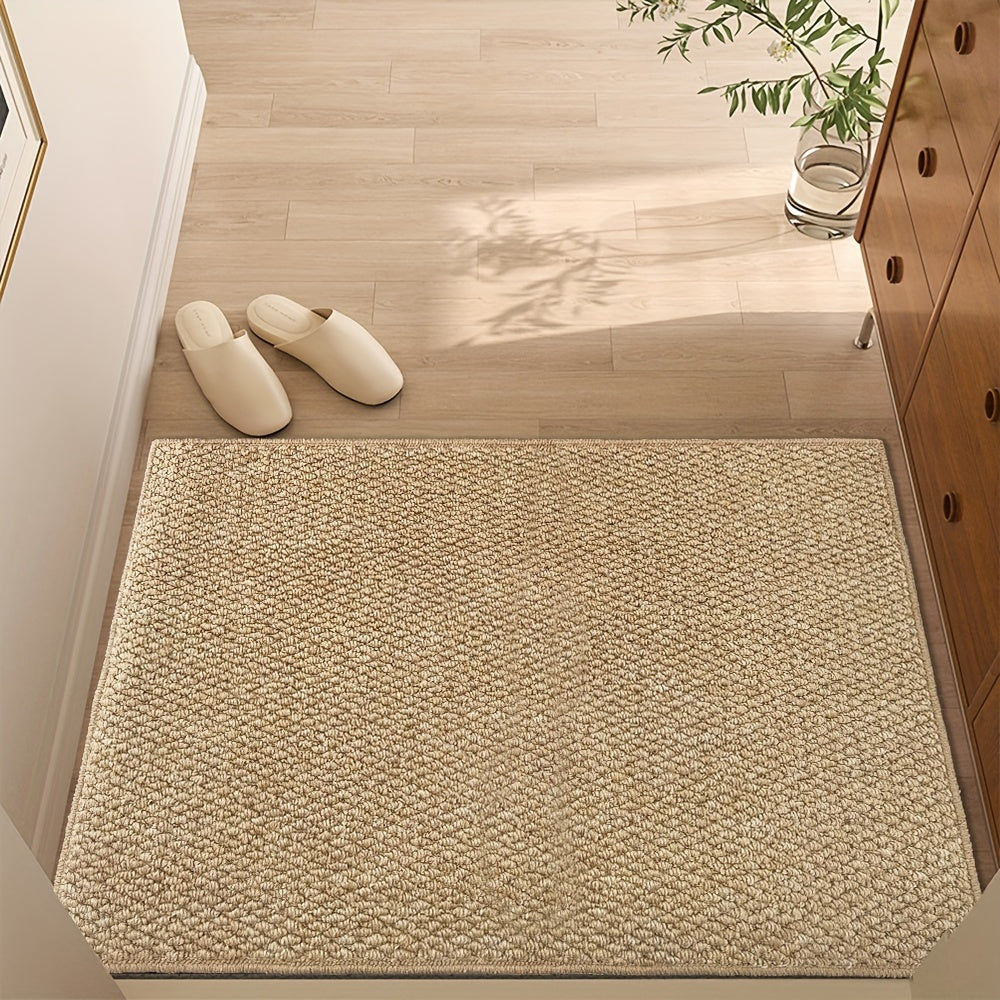 Tapis de Porte Doux et Absorbant au Look Jute pour Usage Intérieur/Extérieur