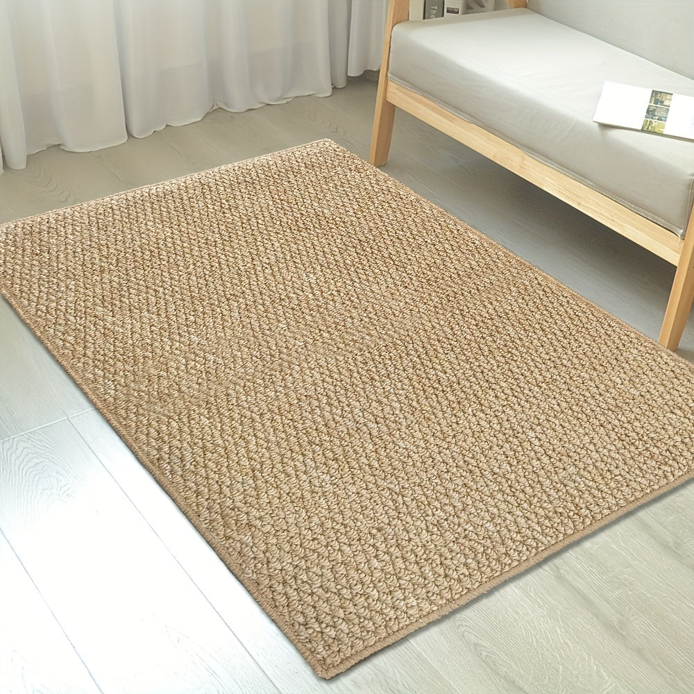 Tapis de Porte Doux et Absorbant au Look Jute pour Usage Intérieur/Extérieur