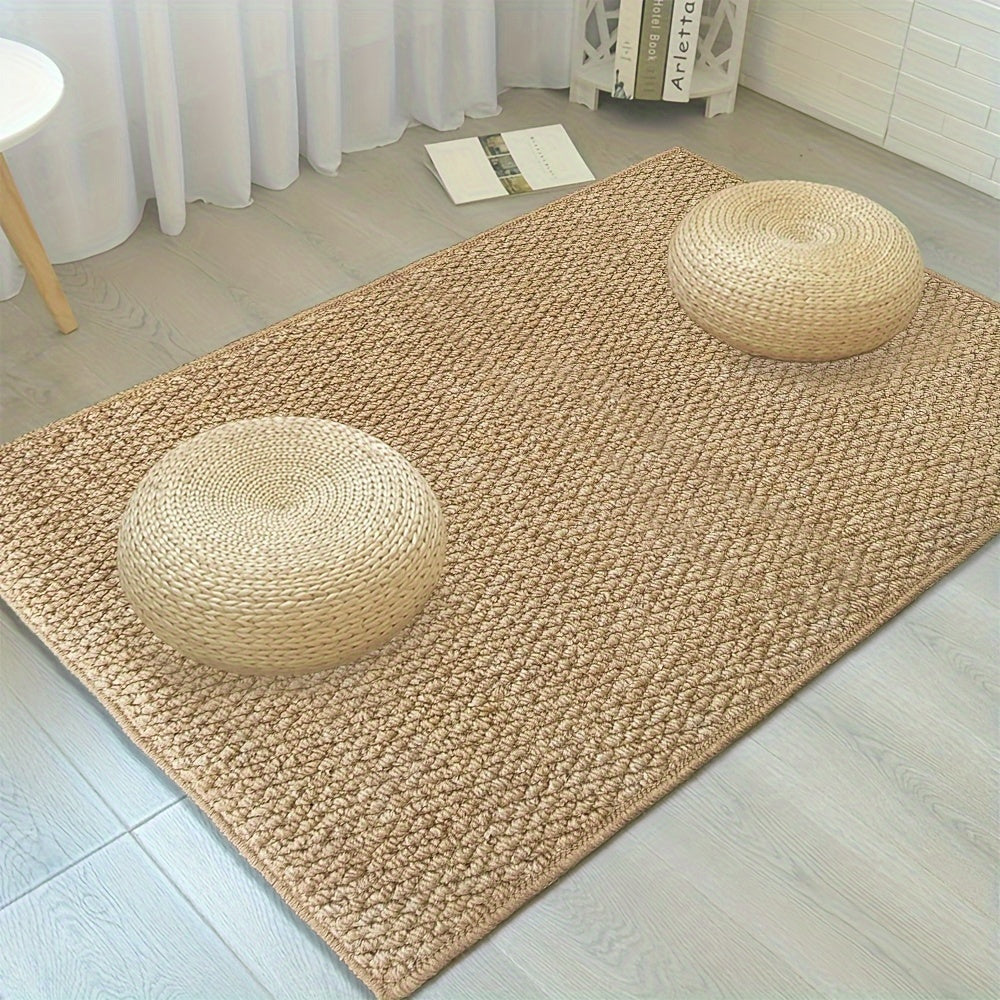Tapis de Porte Doux et Absorbant au Look Jute pour Usage Intérieur/Extérieur
