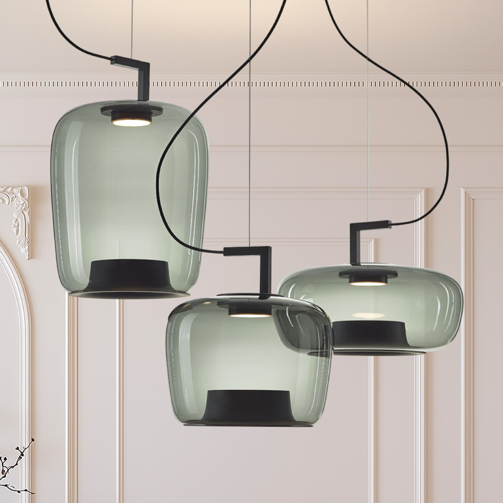 Lampe suspendue en verre classique