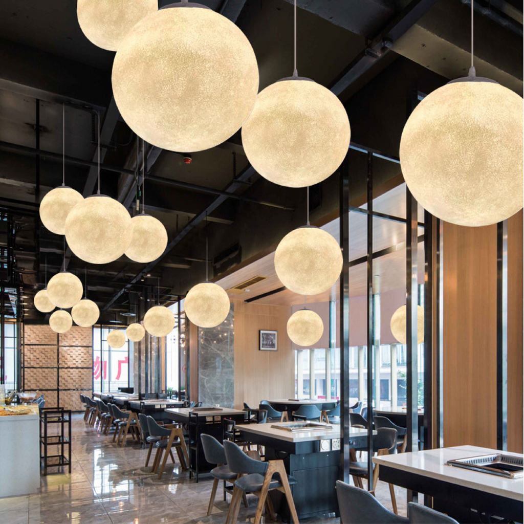 Lampe Suspendue en Forme de Boule Lunaire