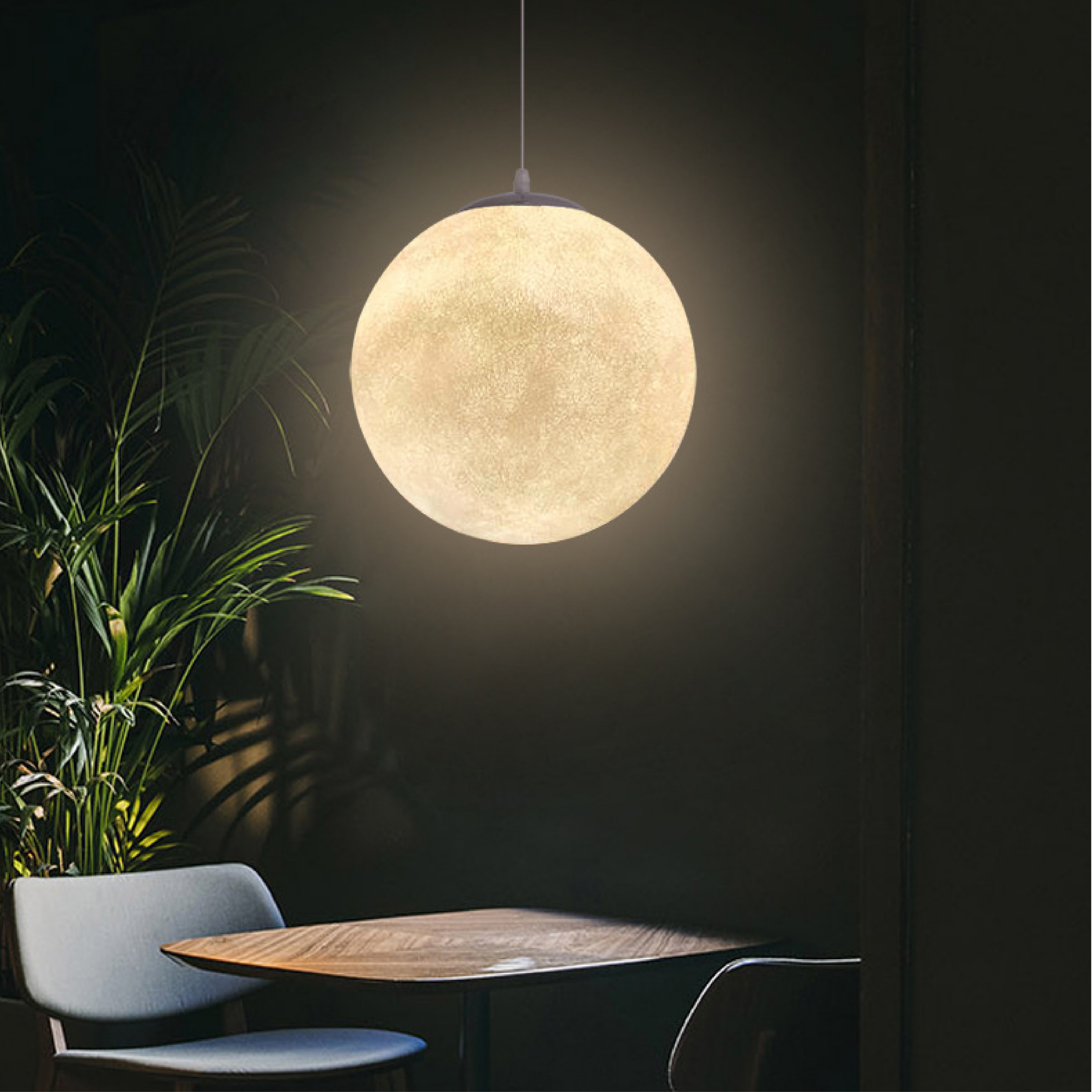 Lampe Suspendue en Forme de Boule Lunaire