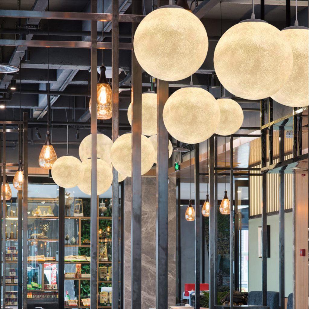 Lampe Suspendue en Forme de Boule Lunaire
