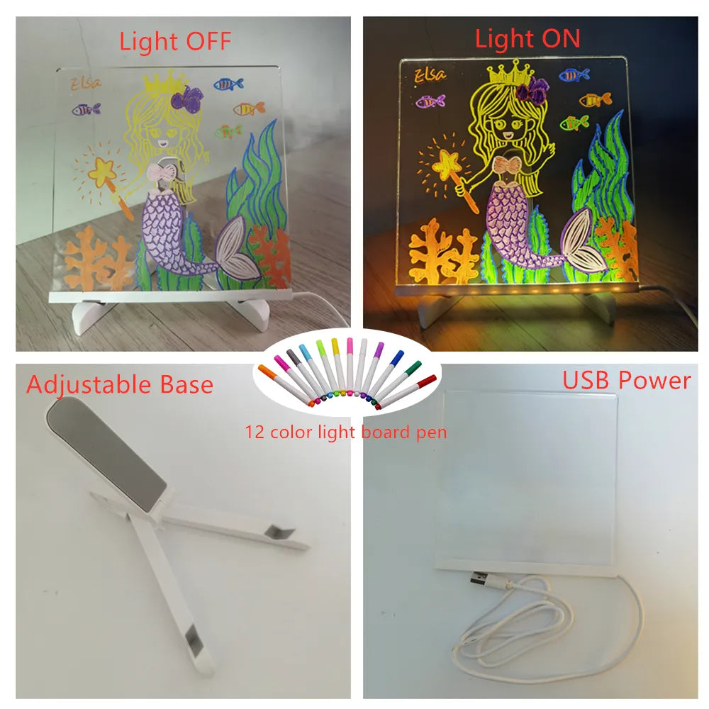 Drawing Light - Tableau de Dessin LED Créatif pour Enfants