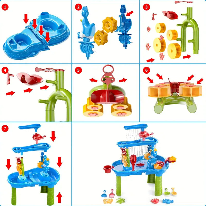 Table de Sable et d'Eau à 3 Niveaux | Jouet Éducatif pour Enfants