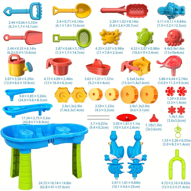 Table de Sable et d'Eau à 3 Niveaux | Jouet Éducatif pour Enfants