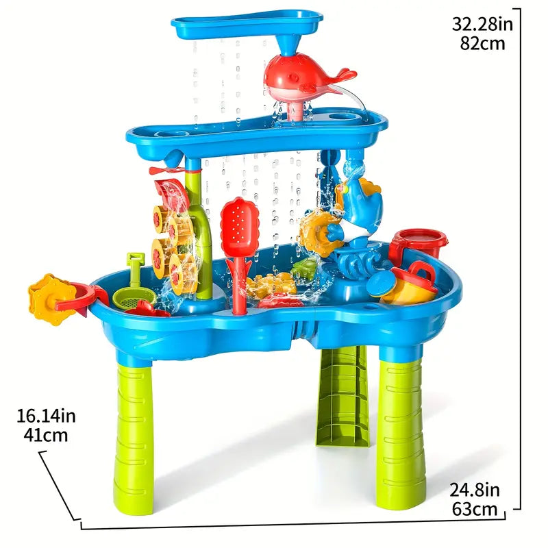 Table de Sable et d'Eau à 3 Niveaux | Jouet Éducatif pour Enfants