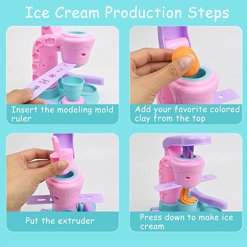 Set de Jeu Machine à Glace - Ensemble de Pâte Créative pour Enfants