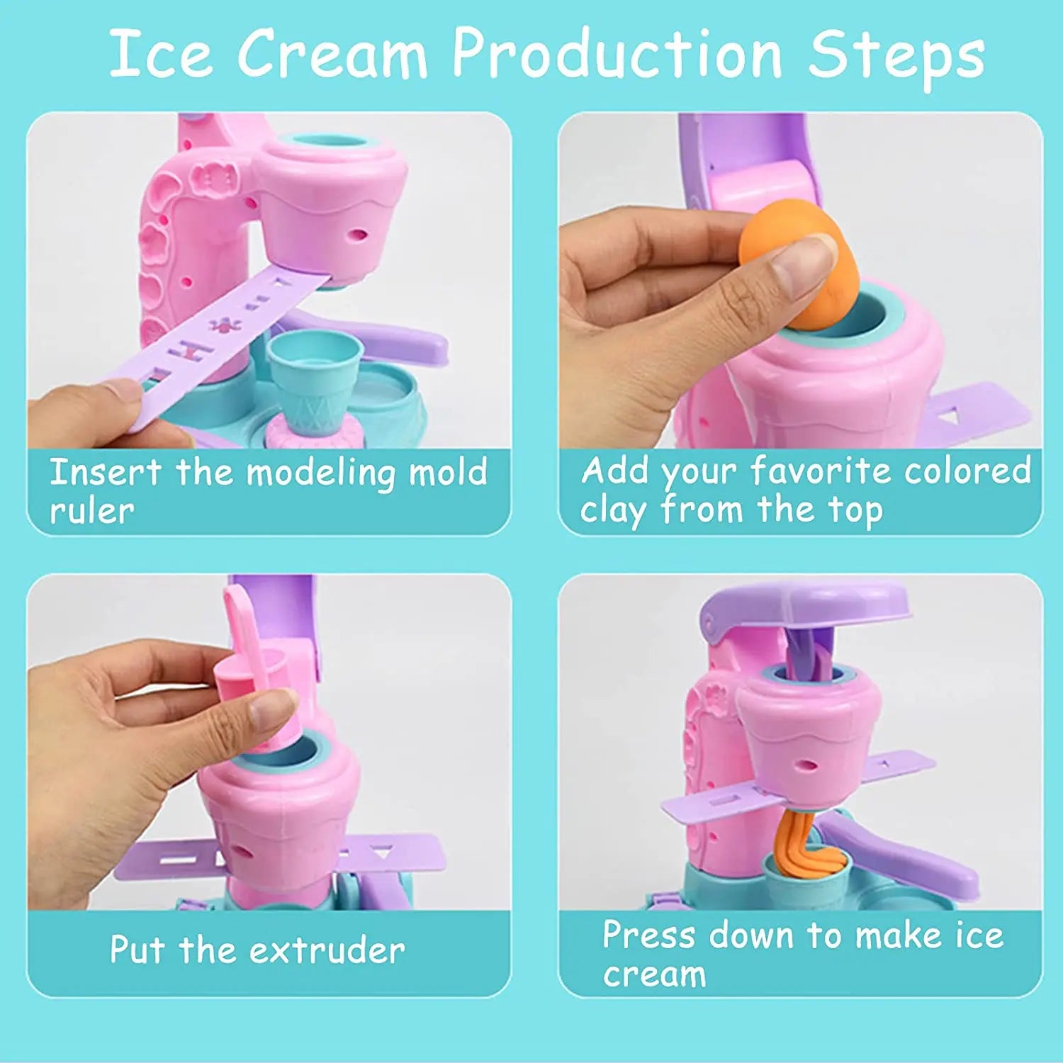 Set de Jeu Machine à Glace - Ensemble de Pâte Créative pour Enfants