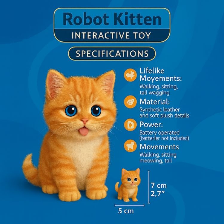 Jouet de Peluche Interactive Chat avec Mouvements Réalistes pour Enfants