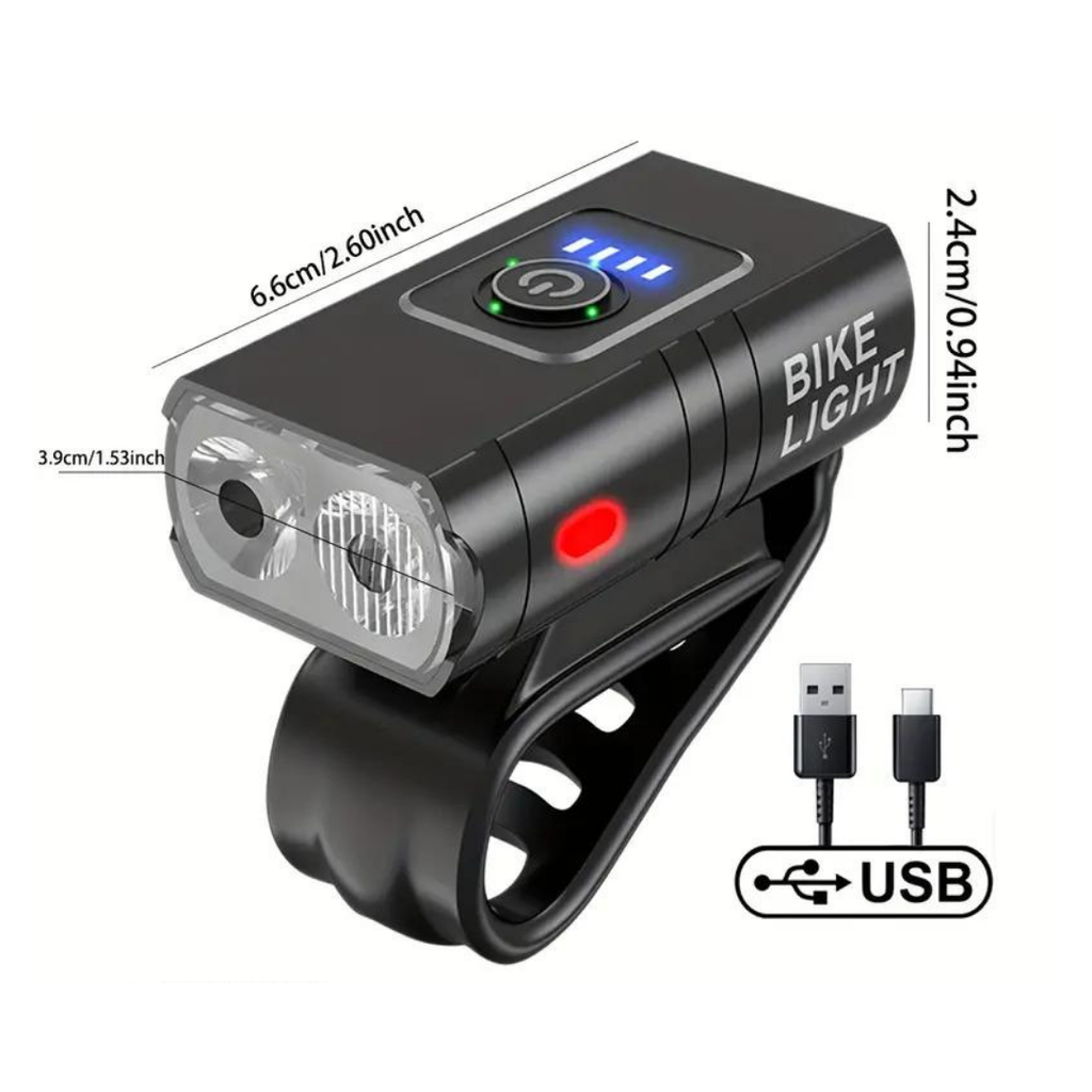 Éclairage de vélo LED - 1000 & 500 Lumens | Rechargeable par USB