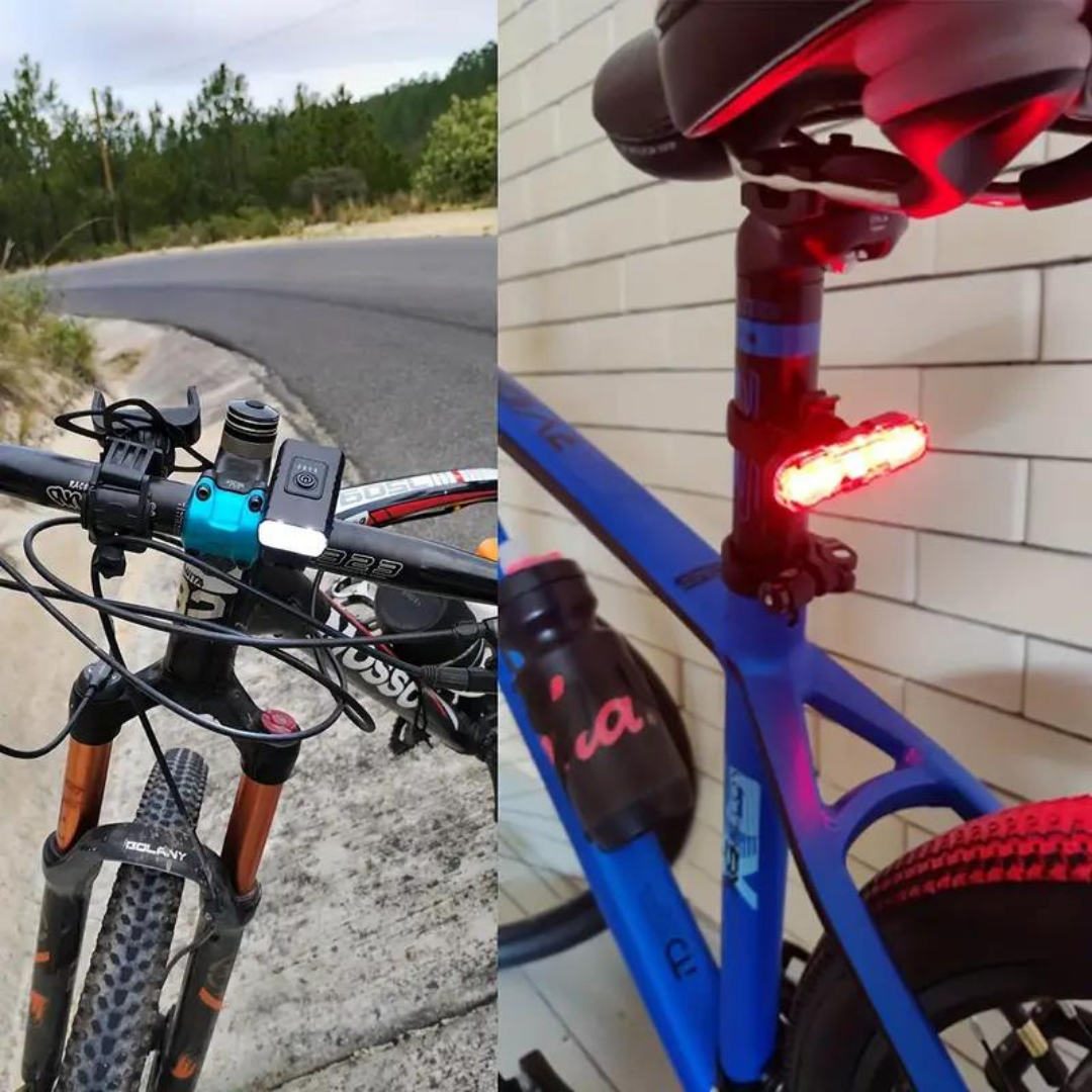 Éclairage de vélo LED - 1000 & 500 Lumens | Rechargeable par USB