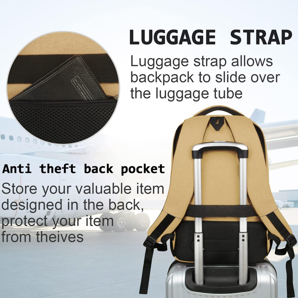 Sac à dos mince anti-vol pour ordinateur portable avec port de charge USB