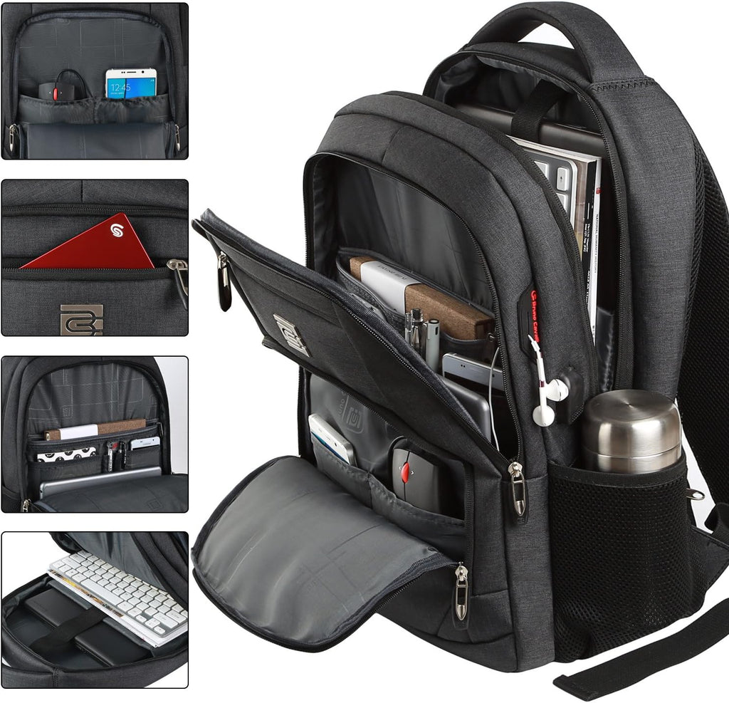 Sac à dos mince anti-vol pour ordinateur portable avec port de charge USB