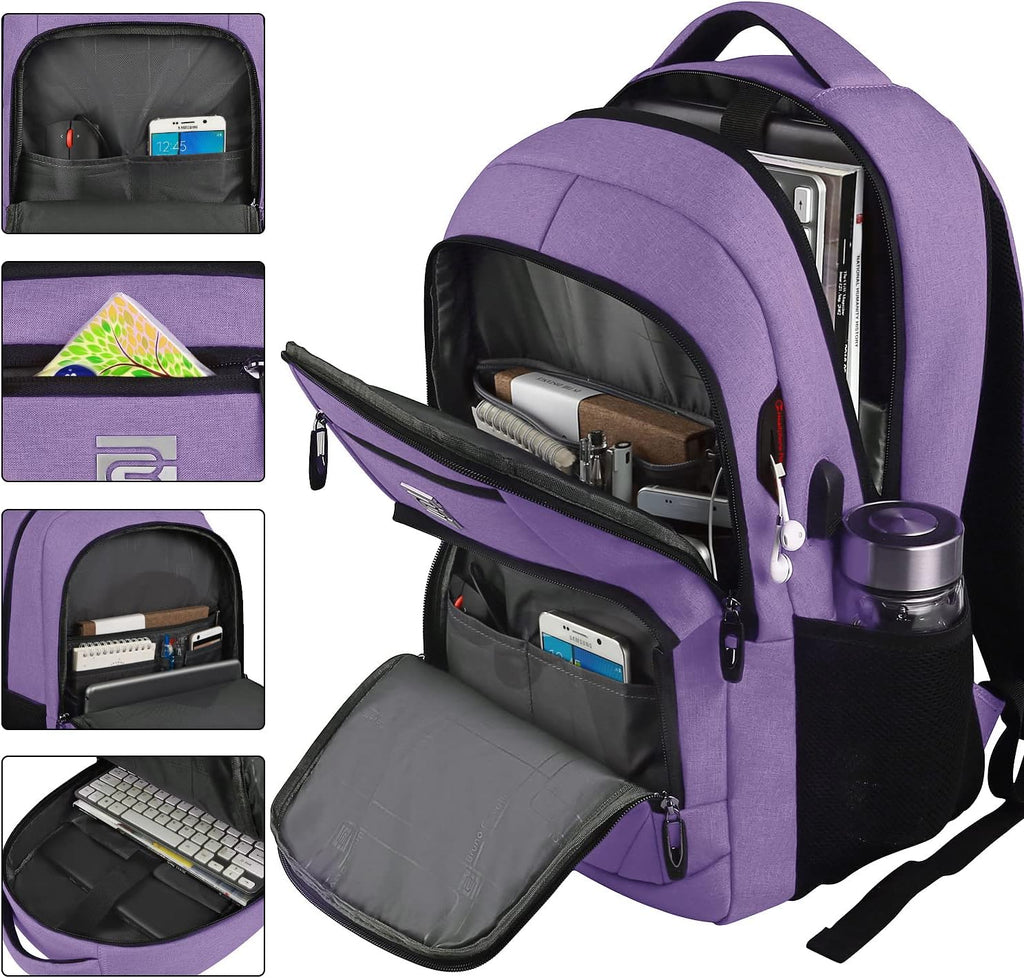 Sac à dos mince anti-vol pour ordinateur portable avec port de charge USB