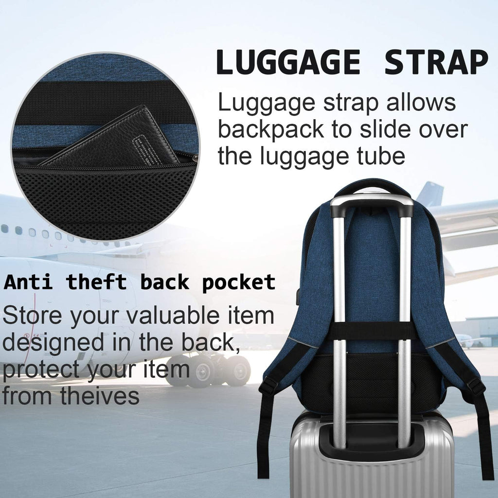 Sac à dos mince anti-vol pour ordinateur portable avec port de charge USB