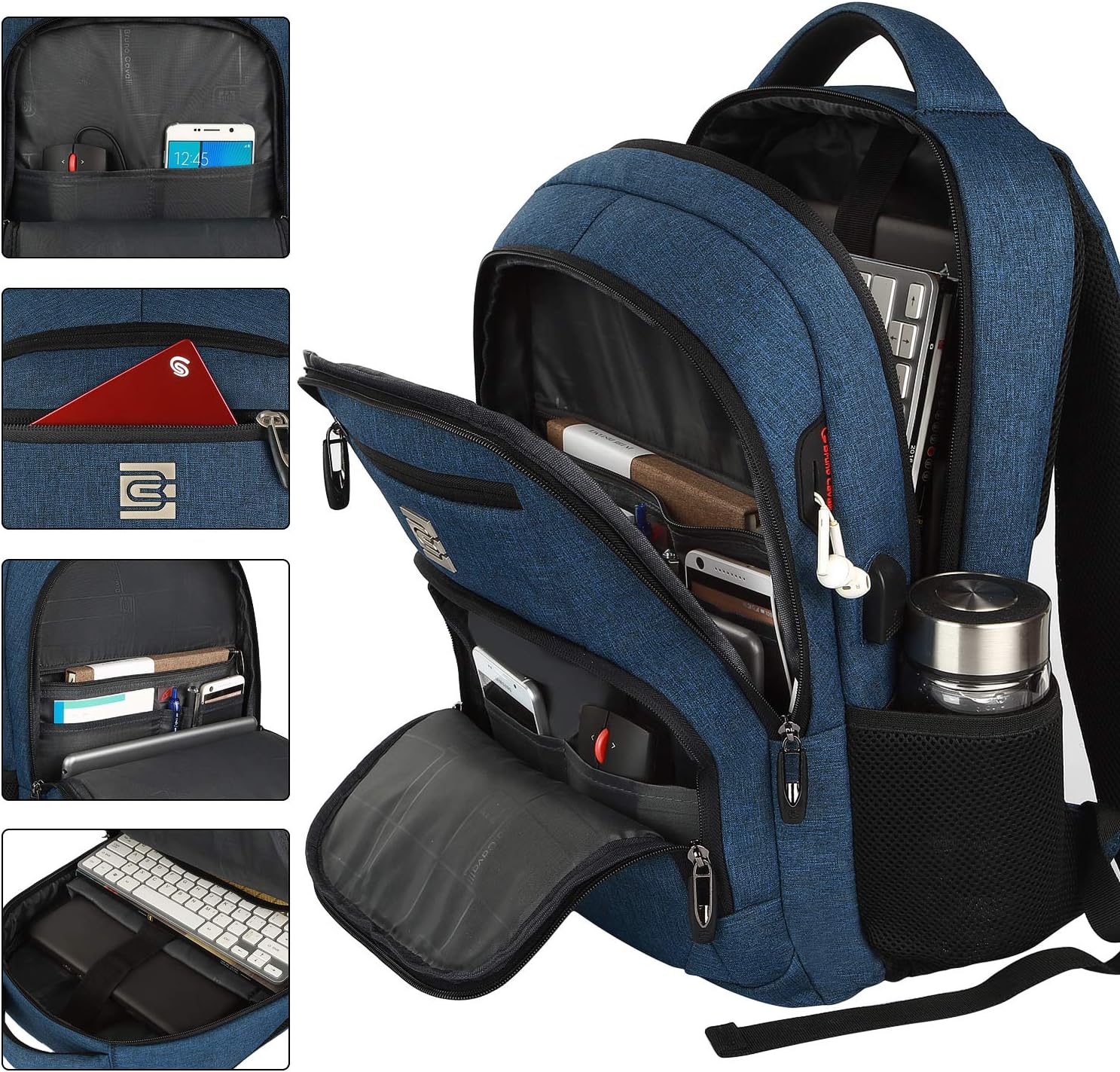 Sac à dos mince anti-vol pour ordinateur portable avec port de charge USB