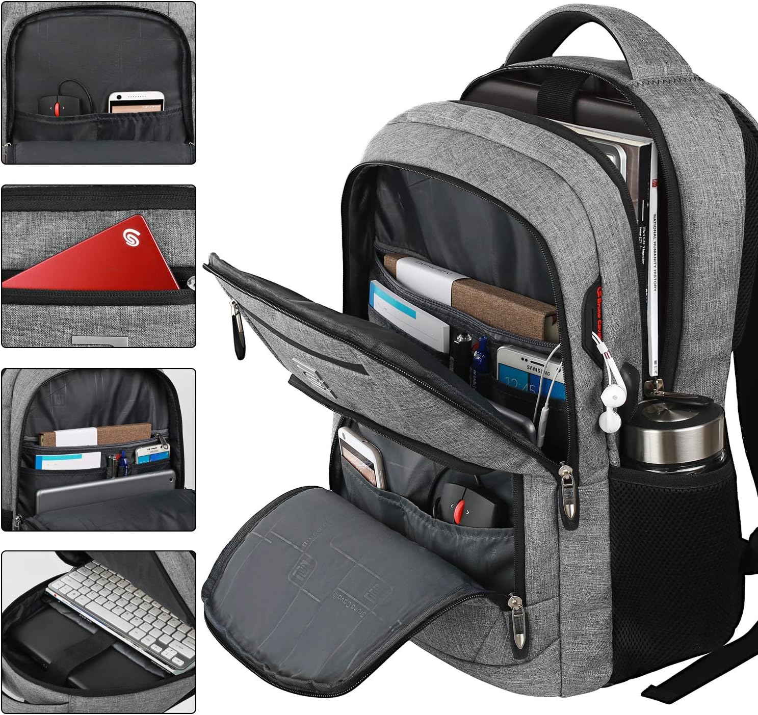 Sac à dos mince anti-vol pour ordinateur portable avec port de charge USB