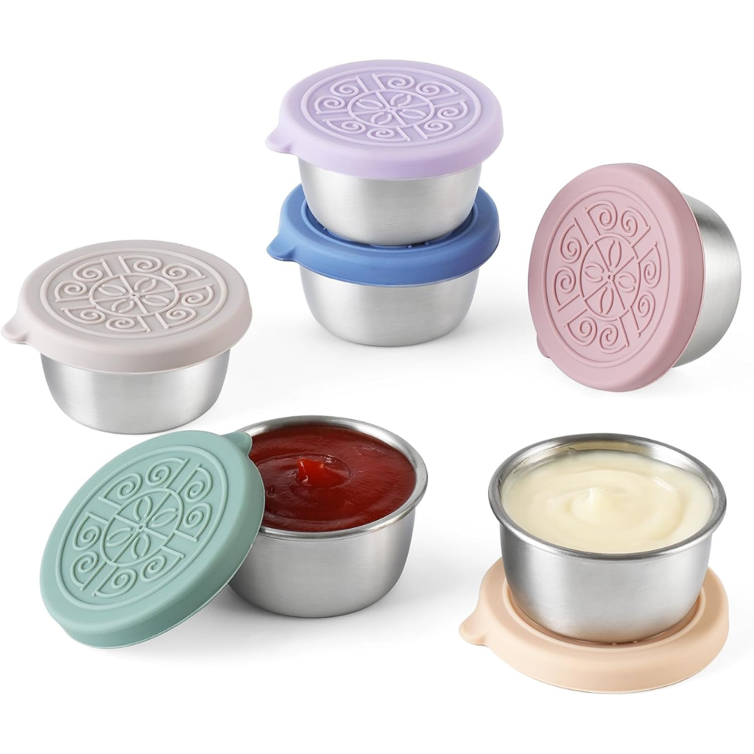 Tasses à Sauce en Acier Inoxydable Étanches (6 Pièces) - FlavorPods