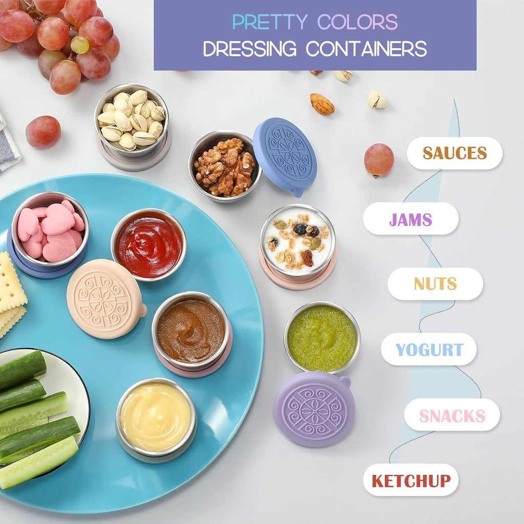 Tasses à Sauce en Acier Inoxydable Étanches (6 Pièces) - FlavorPods