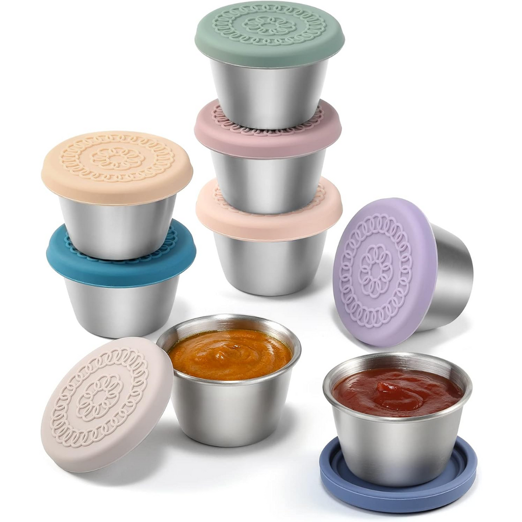 Tasses à Sauce en Acier Inoxydable Étanches (6 Pièces) - FlavorPods