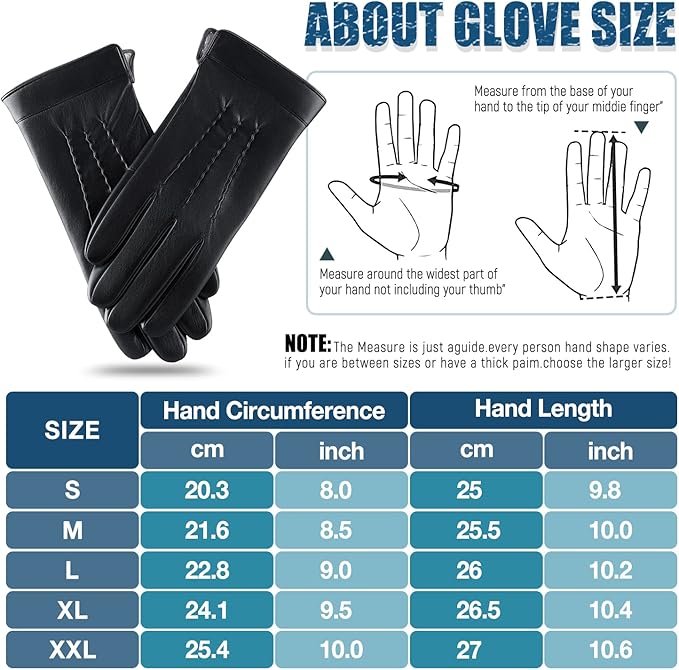 Gants d'Hiver Tactiles en Cuir - Daniel