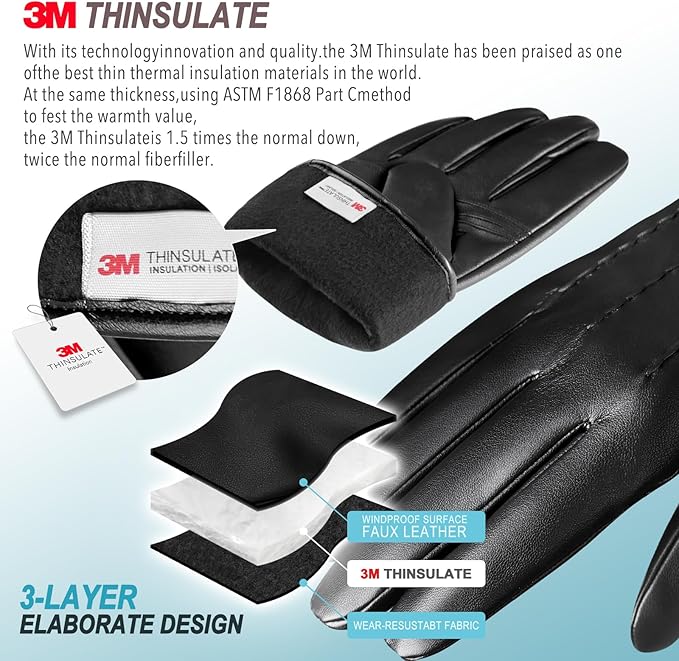 Gants d'Hiver Tactiles en Cuir - Daniel