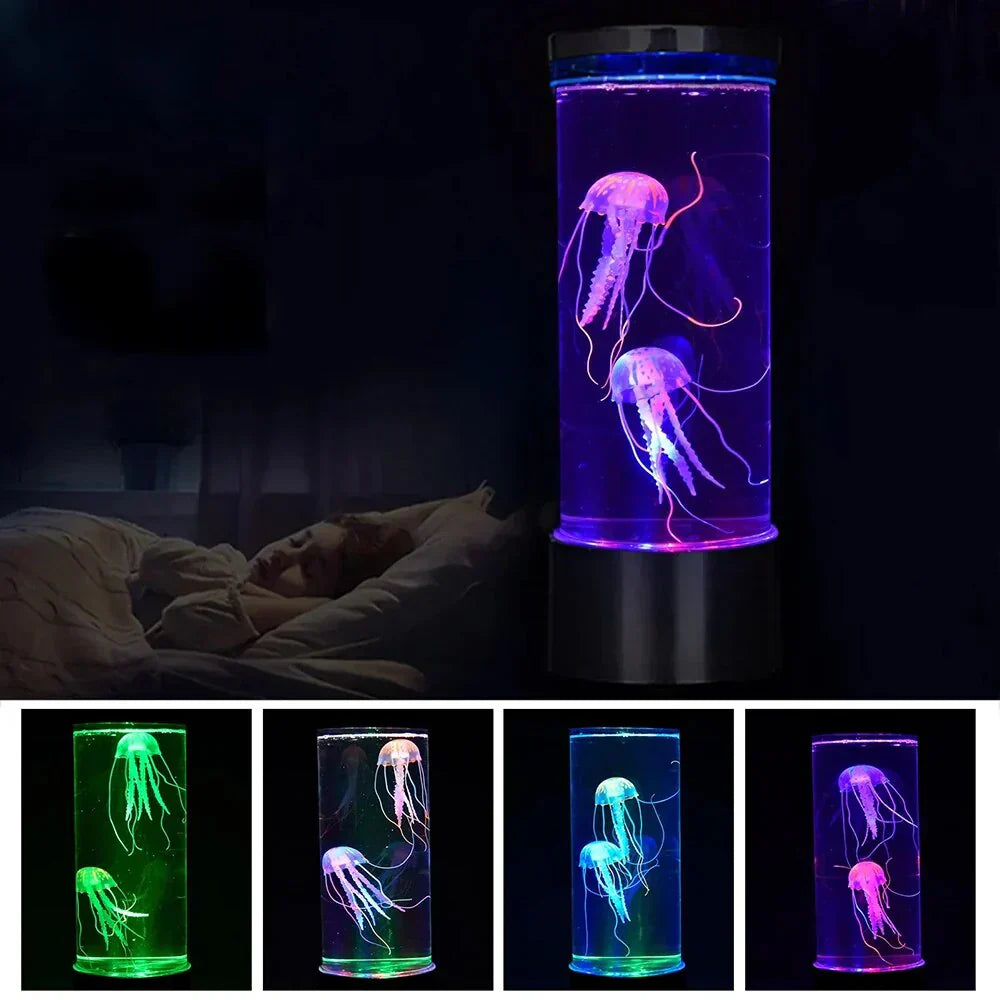 Lampe à lave en forme de méduse LED - OceanGlow