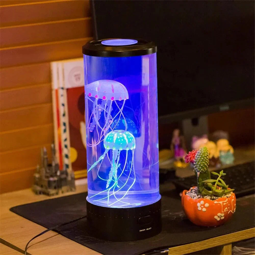 Lampe à lave en forme de méduse LED - OceanGlow