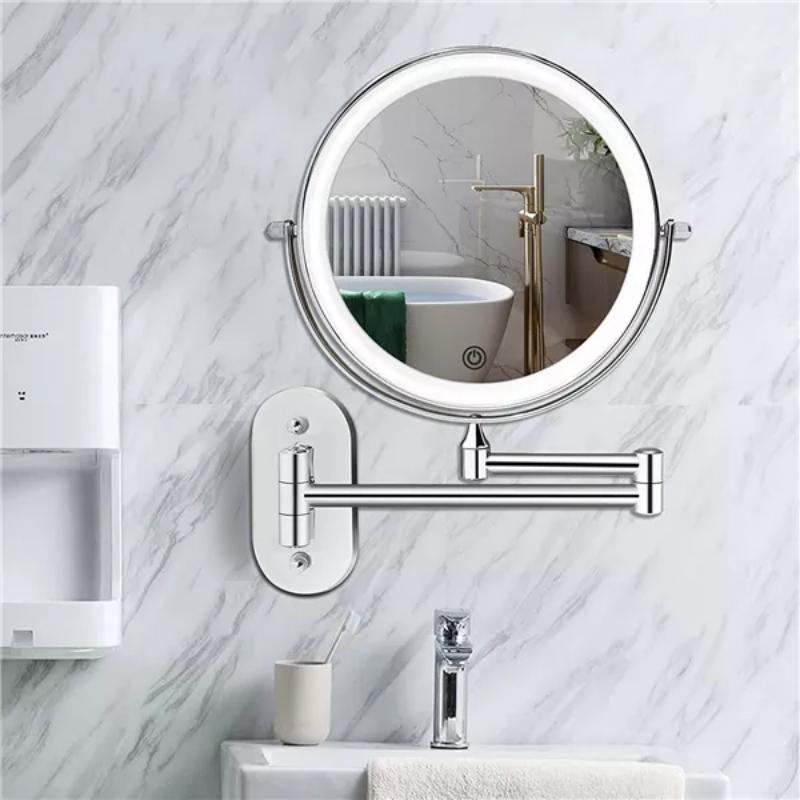 Miroir de Maquillage LED Agrandi pour Femmes avec Éclairage Ajustable