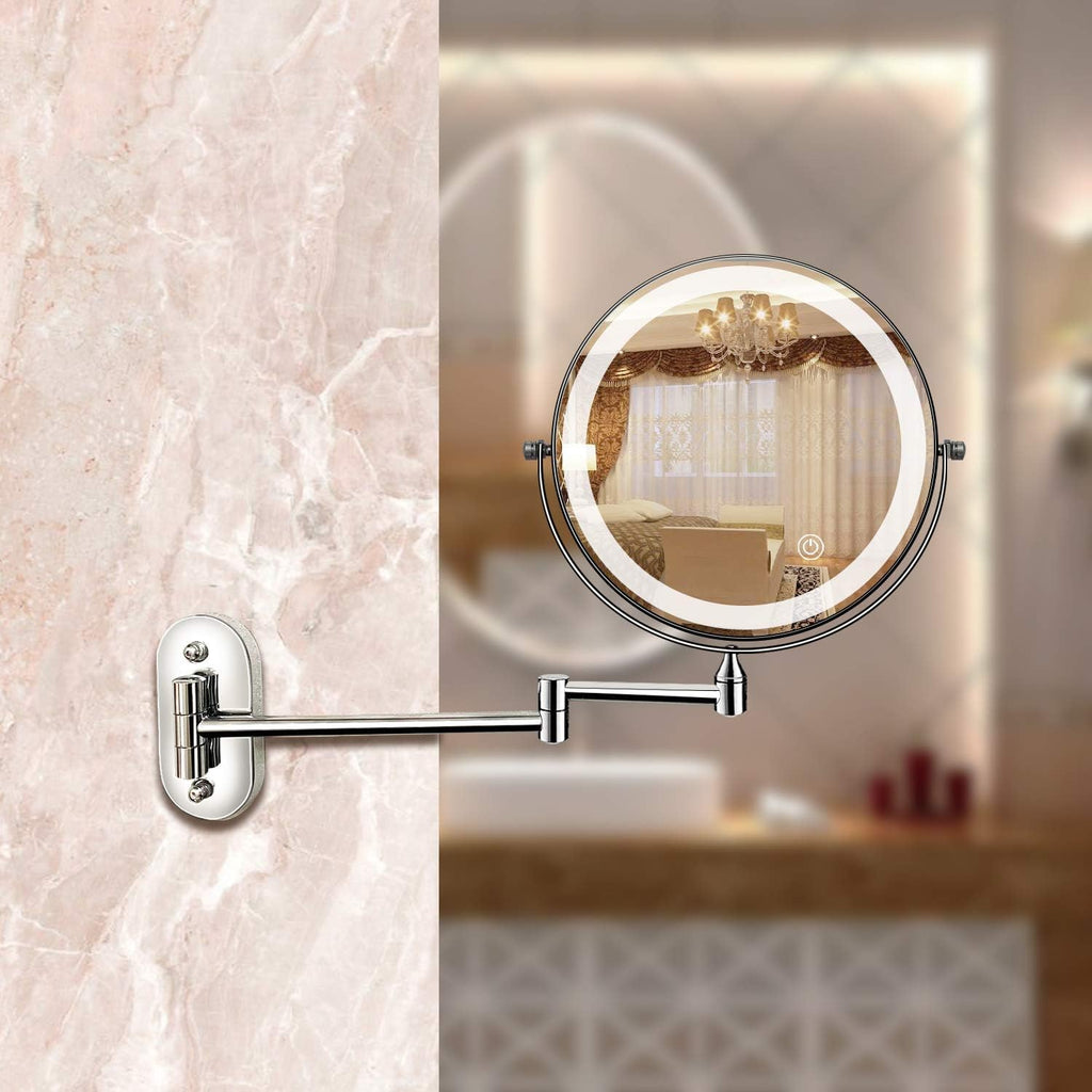 Miroir de Maquillage LED Agrandi pour Femmes avec Éclairage Ajustable